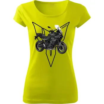 Dámské tričko s motorkou Yamaha Tracer 9 limetkové
