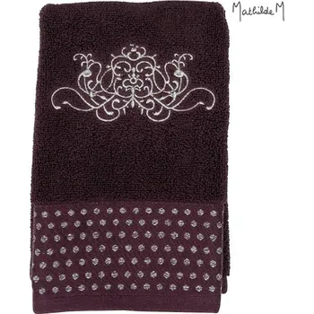 Ručník Mathilde M. - RUČNÍK PRO HOSTY, vínovo-stříbrný, 30x50cm