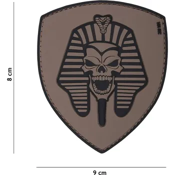 Nášivka 101 Inc. Company Nášivka na suchý zip Pharaoh skull (plast 3D) - grey (101 INC)