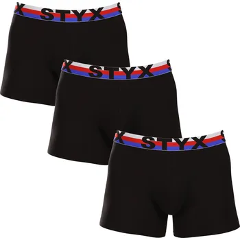 Boxerky 3PACK pánské boxerky Styx long sportovní guma černé trikolóra (3U1960) S Možnost vrácení zboží ZDARMA do 120 dnů!