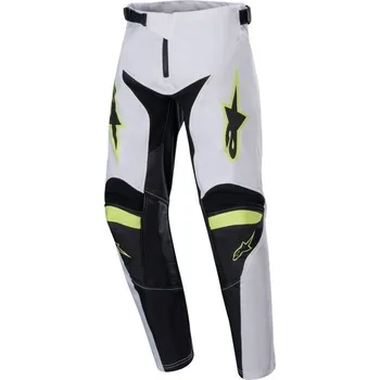 Moto kalhoty Dětské motokrosové kalhoty Alpinestars Racer Lucent bílo-černo-fluto žluté 24