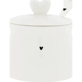 Cukřenka Bastion Collections Dóza na džem JAR JAM se lžičkou, in black LI-JAM-JAR-001-BL
