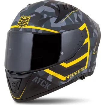 Helma na motorku Přilba Aero ATCK, CASSIDA (šedá camo/černá/žlutá fluo) 2026 (Velikost: 2XL (63 až 64 cm))