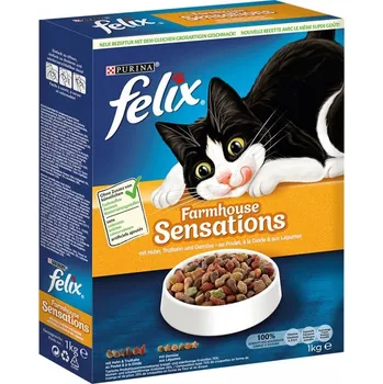Krmivo pro kočku Purina Felix Adult Sensations Farmhouse Chicken/Turkey/Vegetables 1 kg