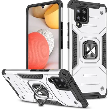 Pouzdro na mobilní telefon Wozinsky Pouzdro Ring Armor s magnetickým úchytem pro Samsung Galaxy A42 5G , stříbrná