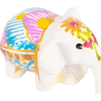 Ručně malovaná soška slona z pryskyřice Bawah Bulan