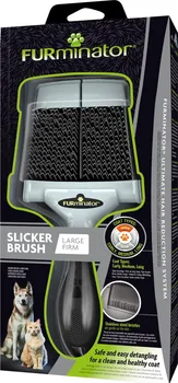 Kartáč pro zvířata FURminator Slicker Brush Firm černý/stříbrný L