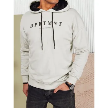 Pánská mikina Dstreet Šedá mikina s kapucí a s nápisem