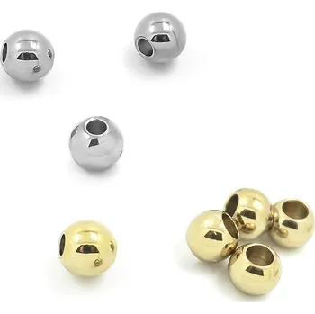 Materiál na výrobu šperku Korálky 3mm 304 - 1Ks+ - 1,5mm / Nerez SL / 1Ks