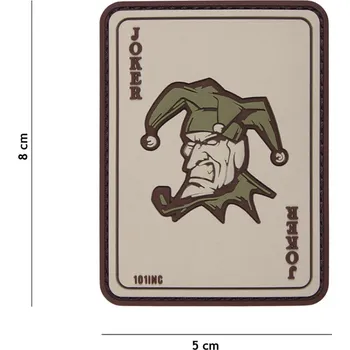 Nášivka 101 Inc. Company Nášivka na suchý zip Joker (plast 3D) - coyote (101 INC)