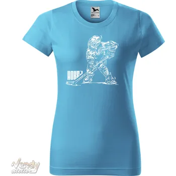 Pánská móda Tričko - Hokej Barva: Tyrkysová (44), Velikost: XS, Střih: Dámské