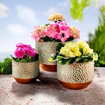 Weltbild Dekorativní kovové květináče Vasar, sada 3 ks 491518