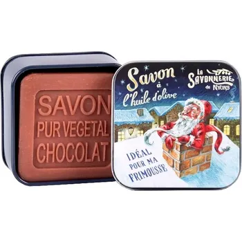 Dárkový potravinový koš La Savonnerie Mýdlo v plechové dóze 100 g - Komínový SANTA