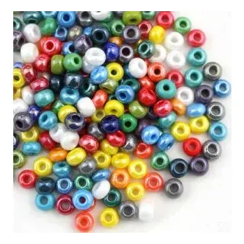 Dětské navlékací korálky Rokajl PRECIOSA mix barev > (6/0) Ø4,1mm (sáček 20g)