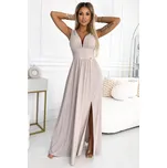 Numoco Dámské společenské šaty Susan béžová XS