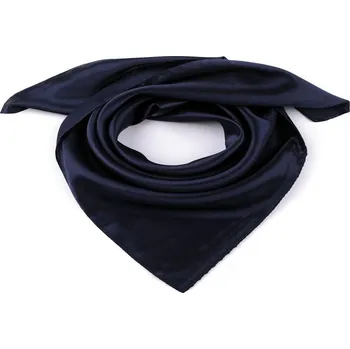 Šátek Saténový šátek jednobarevný 60x60 cm - 6 modrá tmavá