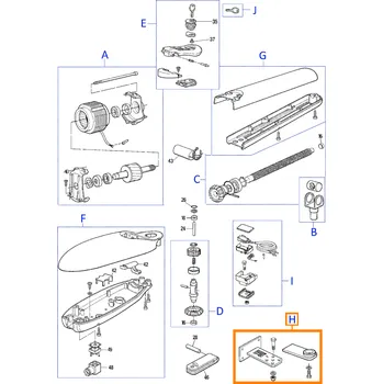 Pohon brány Nice GAP02300 montážní úchyty pro pohon brány TOONA4, MOBY4 a PLUTO4