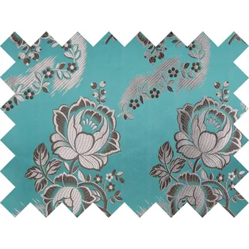 HEDVA ČESKÝ BROKÁT Vzorek brokátu Ondrin POPÍNAVÁ RŮŽE VELKÁ tyrkysová | 36