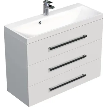 Koupelnový nábytek CUBE WAY skř.s um. 100x40x76,5 bílá lesk CUBE21003BL