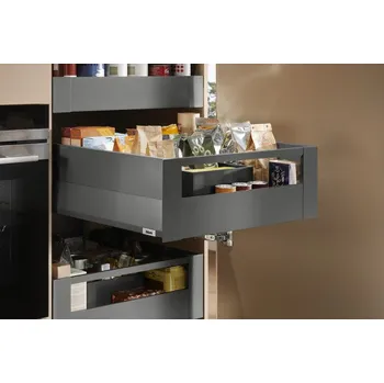 Nábytek BLUM Merivobox E Boxcap 350 mm, 40 kg, Orion šedá, vnitřní, reling, KOMPLET (BLUM Merivobox E Boxcap 350 mm, 40 kg, Orion šedá, vnitřní, reling, KOMPLET)