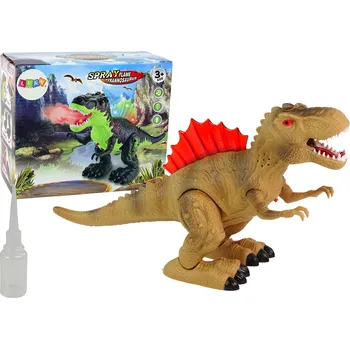 Figurka LEAN Toys Dinosaurus dýchá oheň pára světla Baterie hnědá