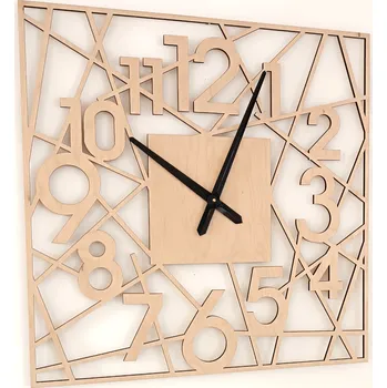 Hodiny MAJADESIGN Nástěnné hodiny EDGE 12 v kruhu HRANATÉ - BŘÍZA Velikost: 30x30