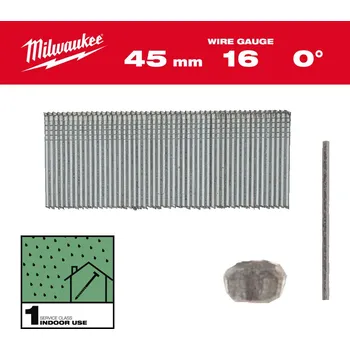 Hřebík MILWAUKEE Hřebíky 16G / 0° / 45mm / G / SC1, 2500ks