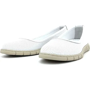 Dámské baleríny Dámské kožené baleríny L0993 03 bílé Looke Barva: Bílá, Velikost: 38