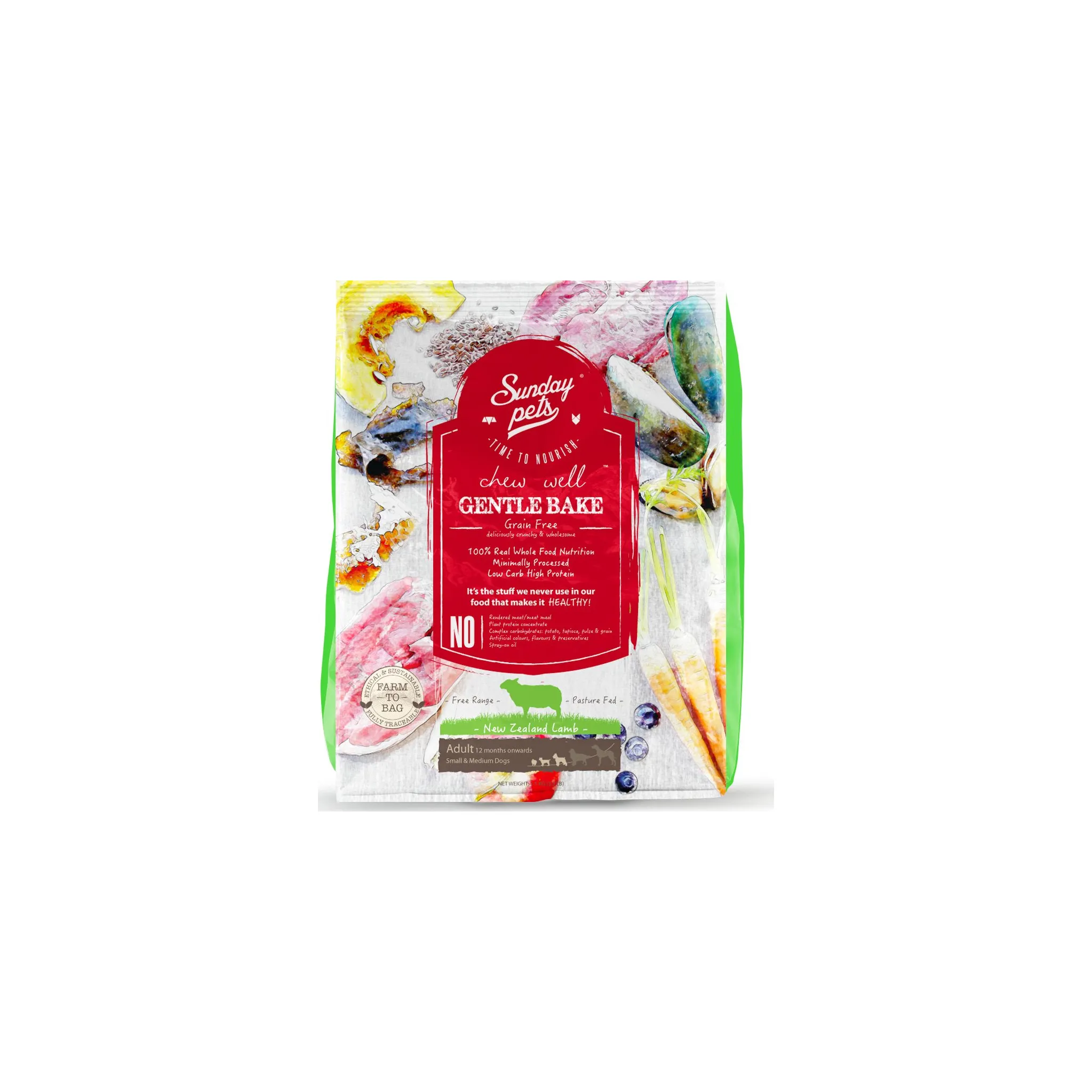 Fotografie 1 - Krmivo pro psa Sunday Pets Gentle Bake Adult Small/Medium Lamb 1,3 kg
