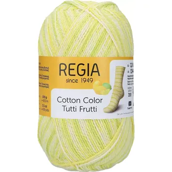 Příze Regia 4-Ply Cotton Color 02424 Citrón (Ponožková pžíze bavlněná Regia 4-Ply Cotton Color 02424 lemon color)