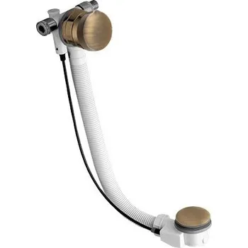 Vanová souprava s napouštěním, bovden, délka 575mm, zátka 72mm, bronz