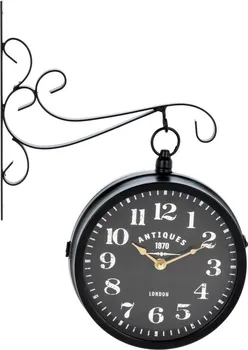 Hodiny Kovové nástěnné hodiny Clemente 29 x 9 x 39 cm černé