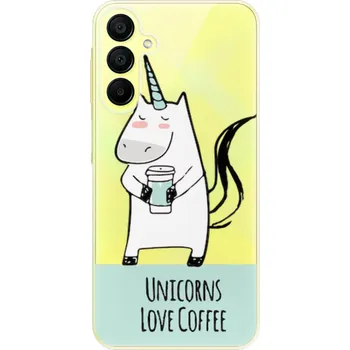 Pouzdro na mobilní telefon Odolné silikonové pouzdro iSaprio - Unicorns Love Coffee - Samsung Galaxy A15 / A15 5G