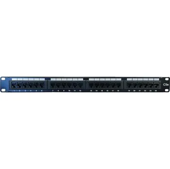 Patch panel DATACOM Patch panel 19" UTP 24 port CAT5E LSA 1U BK (3x8p)