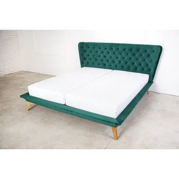 Postel Čalouněná postel HELSINKY 180x200 samet, zelená