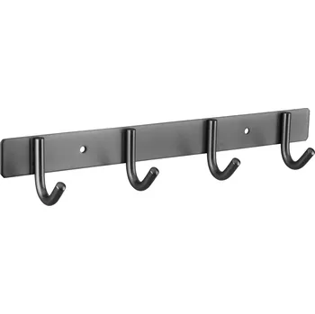 Věšák Walteco Věšáková lišta, 4 háčky, nerez, antracit