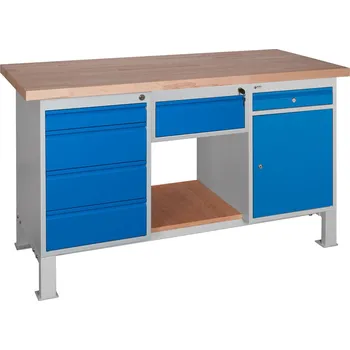 Dílenský stůl Dílenský stůl HARD 150 cm, kontejnery M4+M2+Z1