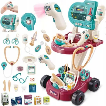 Hra na obchod Kamari Souprava pro lékaře - EKG lékařský vozík s doplňky