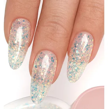 Lak na nehty emi Flicker Gel, 15 g. - Stavební kamuflážní gel s třpytkami