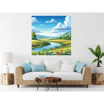 Samolepící dekorace Letní krajinka samolepka na zeď šířka 20 cm