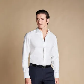 Pánská košile Charles Tyrwhitt Non-Iron Twill Shirt — White