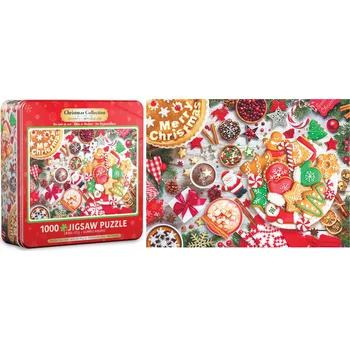 Puzzle EUROGRAPHICS Puzzle v plechové krabičce Vánoční stůl 1000 dílků