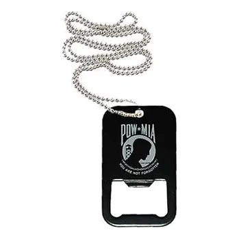 Přívěšek na krk DOG TAG s otvírákem na lahve POW/MIA