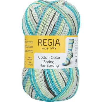 Příze Regia 4-Ply Cotton Color 02473 Jaro (Ponožková příze bavlněná Regia 4-Ply Cotton Color 02473 spring sky color)