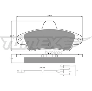 Brzdová destička Sada brzdových destiček, kotoučová brzda TOMEX Brakes 11-201