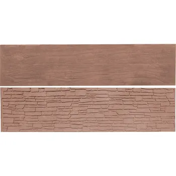 Plot Betonová deska plotová oboustranná vzor dřevo/hnědá 200 x 50 cm