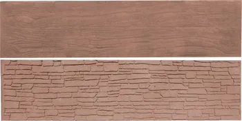 Plot Betonová deska plotová oboustranná vzor dřevo/hnědá 200 x 50 cm