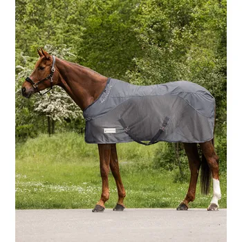 Vybavení pro koně Letní síťovaná deka proti hmyzu Waldhausen Comfort s nepromokavými zády šedá vel. 145 cm