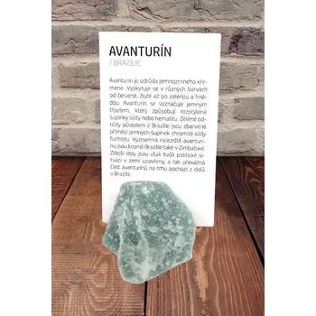 Kartička a minerál - AVANTURÍN
