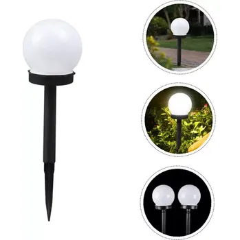 Solární LED zahradní lampy kulaté 2 kusy - bílé světlo